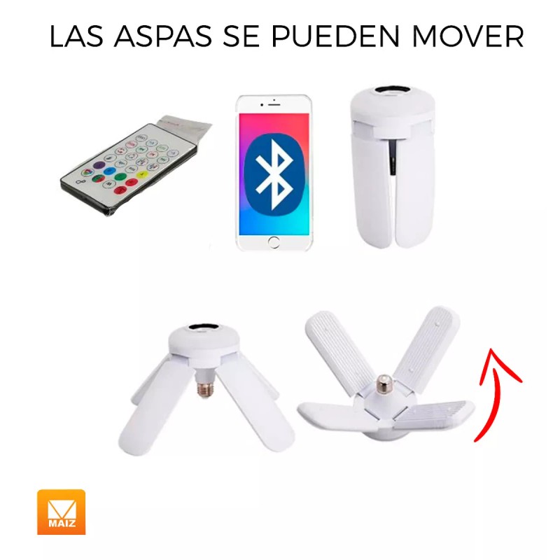 Maíz Foco Led Bocina Bluetooth Rgb Multicolor + Control Remoto