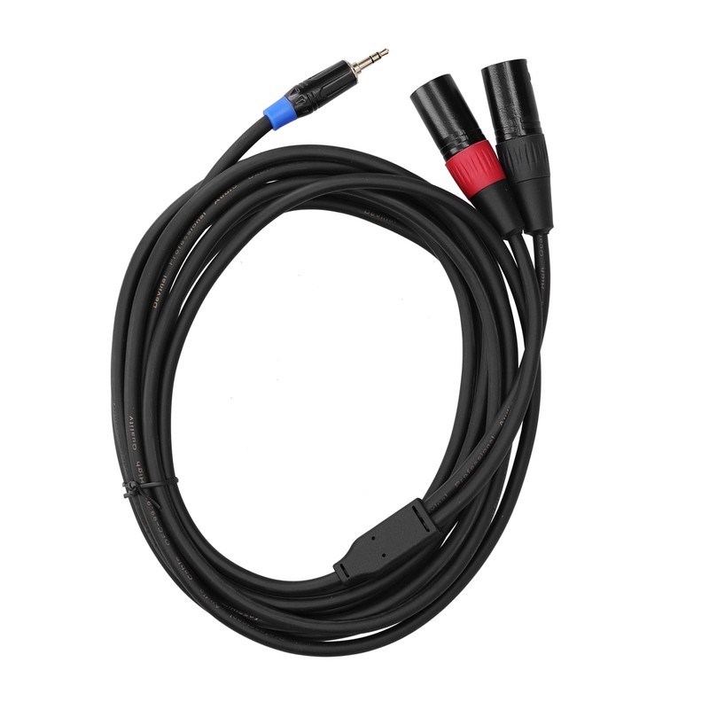 3.5mm Stereo Male to Dual 2 XLR Male Plug Connector