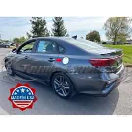 Trims Express fit:2019-2024 Kia Forte Fuel Gas Door Cap Cover Stainless Steel Sticker 1Pc