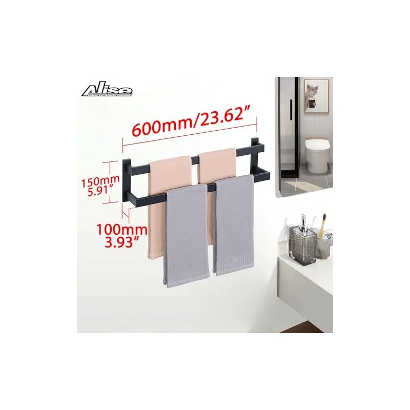 Alise 23.2 Pulgadas Double Bath Towel Bar / Rail Towel