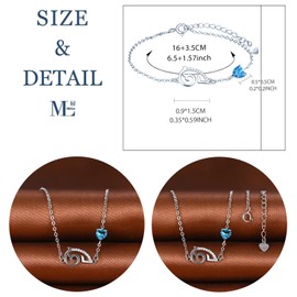 MicLee Womens 925 Sterling Silver Zodiac Signs Bracelets Creative Capricornus with Heart Sapphire Bracelet for Ladies Girls Fashion Adjustable Length Zircon Bangle Novelty Jewellery