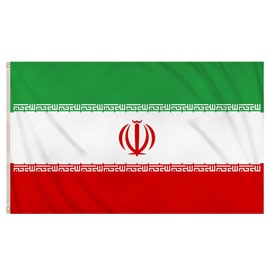 AKH® Iran Flag 5ft x 3ft Polyester | Double Stitched Seam with Metal Eyelets | Durable Iranian National Flag for Indoor & Outdoor Use, Wall Hanging, Garden, and Event Decoration
