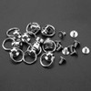 Fdit Metal Button Rivets, Pack of 10 Brass Silver Rivet
