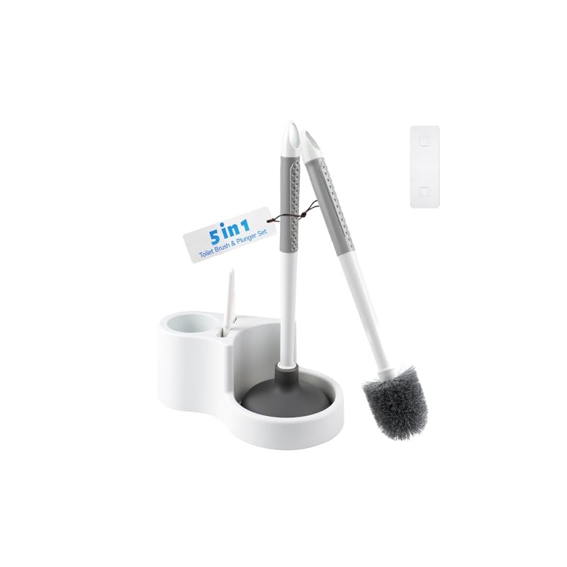 5PCS Cepillo para Baño con Base, Cepillo para Hendiduras y