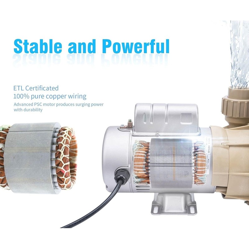 Cipu 1HP Above Ground Pool Pump High Flow 4600GPH Swimming