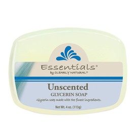 Clearly Natural Essentials by Clearly Natural Glycerin Bar Soap, Unscented, 4-Ounce, Pack of 12 - CASE