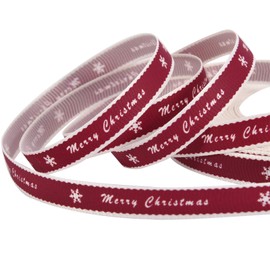 65.6 Feet Christmas Ribbon Merry Christmas Grosgrain Ribbon Gift Wrapping Ribbon for Christmas Party Festival Decoration Favours