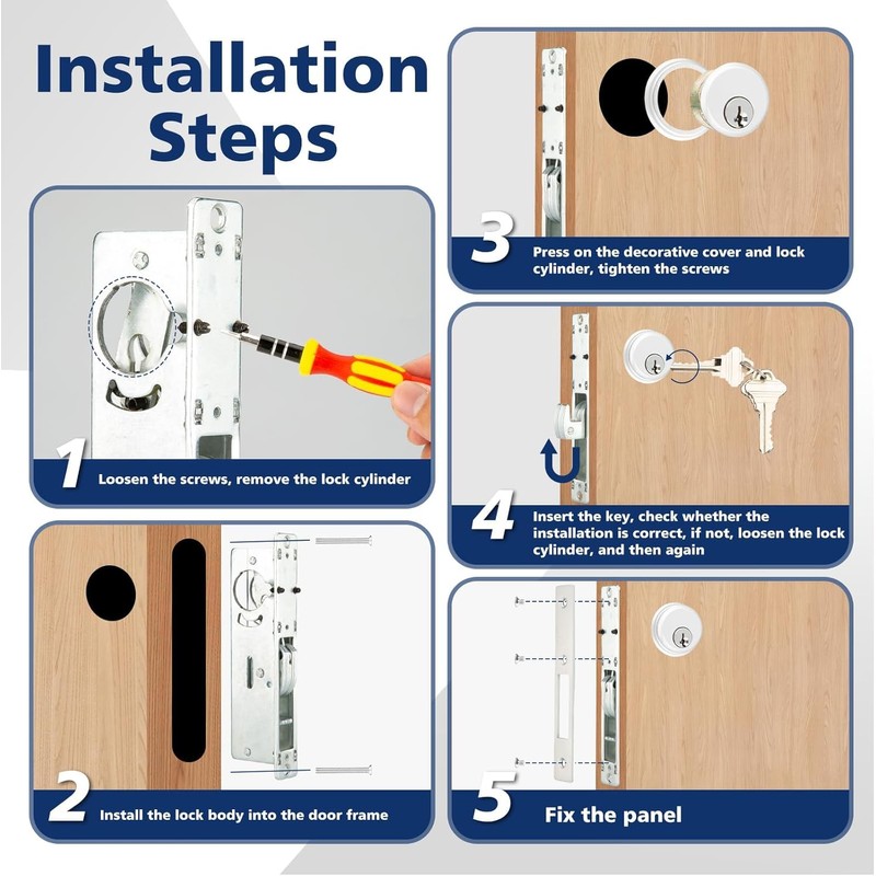Storefront Door Mortise Lock Swing Deadbolt,Commercial Door Lock Double Cylinder
