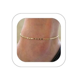 Hanfluenve Gold Chain Ankle Bracelets for Women Minimalist Thin Anklets Jewelry Beach Summer Anklet Waterproof