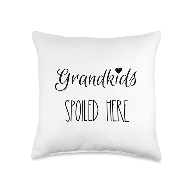 Grandkids Spoiled Here Simple Design Farmhouse Decor Throw Pillow
