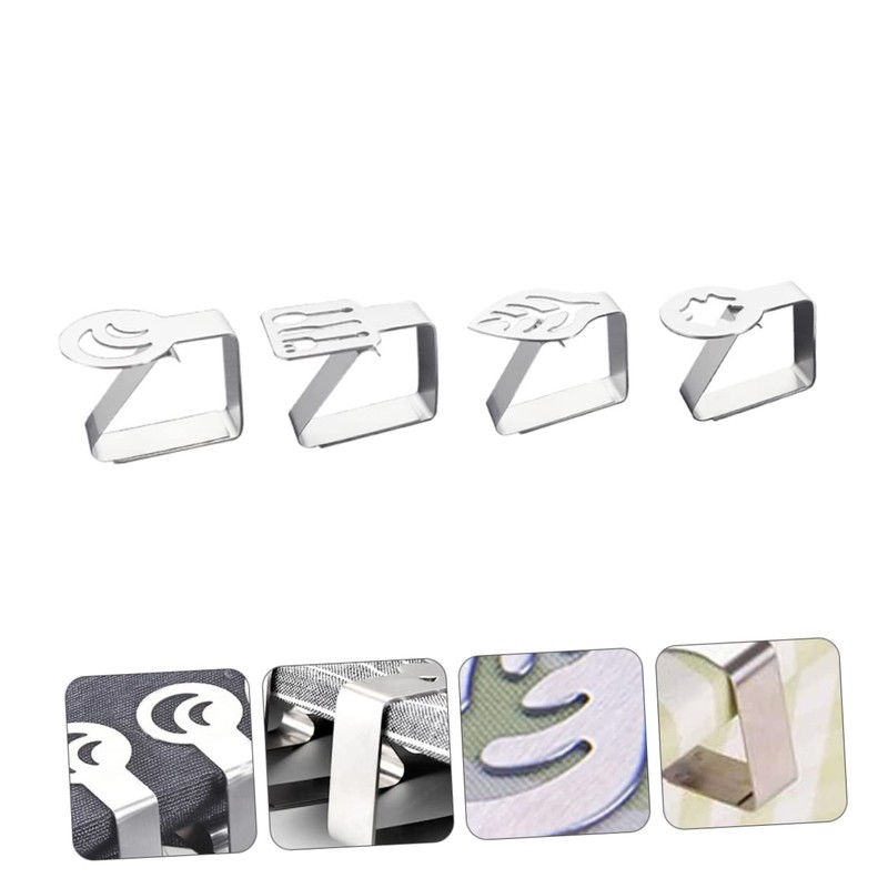 BIUDECO 4pcs Cartoon Tablecloth Clips Slip Fixing Clamps for Parties