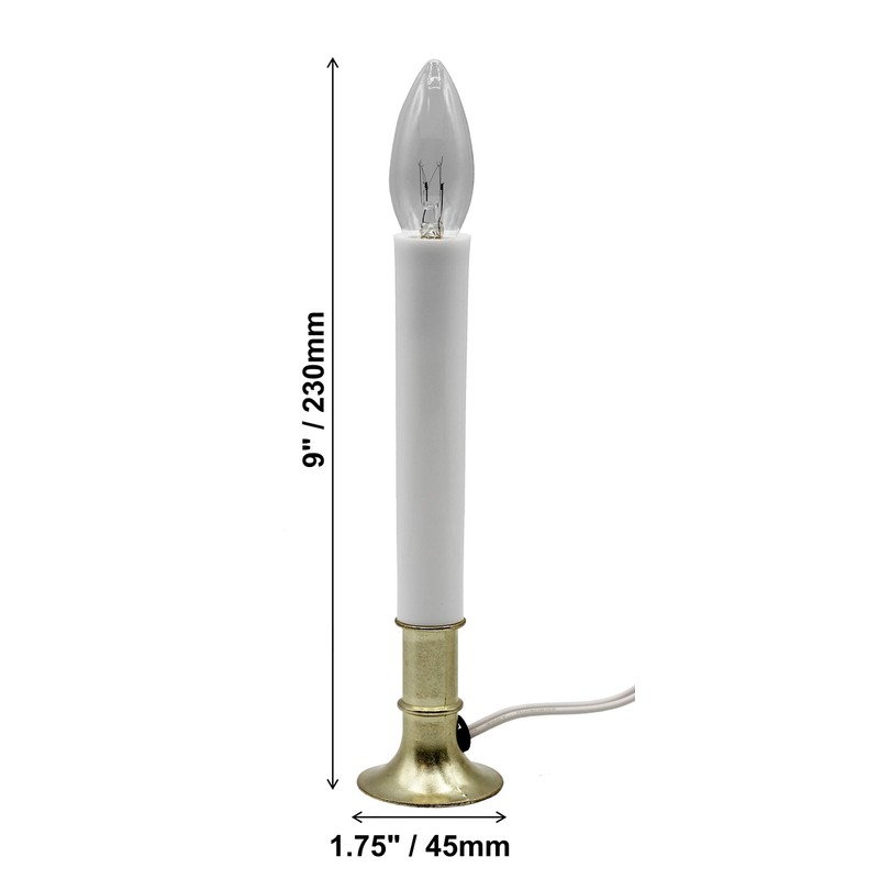 Creative Hobbies Electric Window Candle Lamp with LED Bulb, On/Off