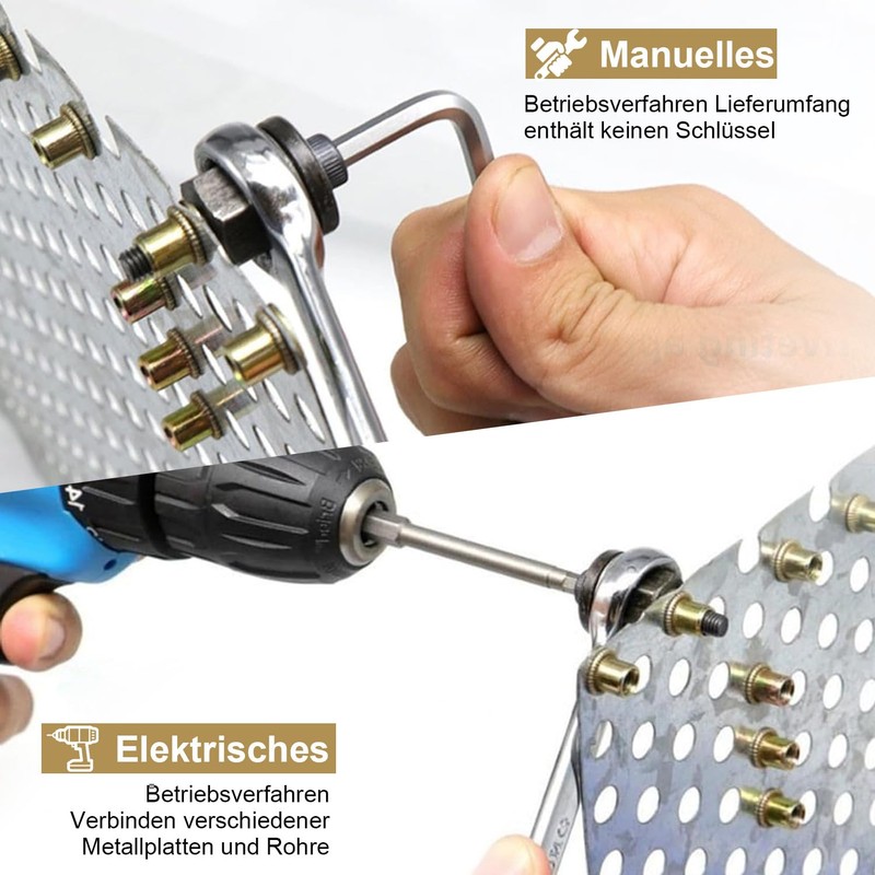 UNOSEKS Hand Rivet Tool Set, 6 Pieces Rivet Nuts Set
