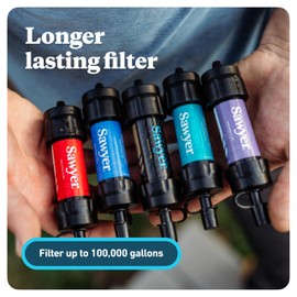 Sawyer Products SP2101 MINI Water Filtration System, 2-Pack, Blue and Green