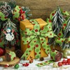 Christmas Ribbon for Tree, Green Red Polka Dot Ribbons Wired