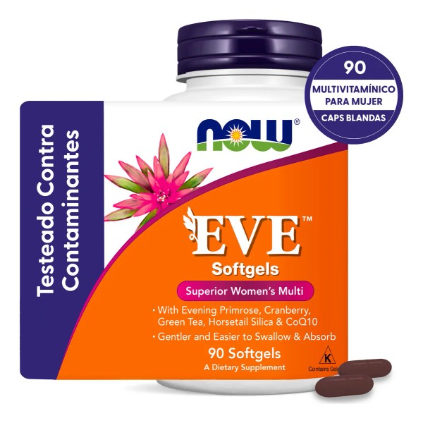 Now Foods EVE Multivitamnico para Mujer Con CoQ10, Onagra, Vitaminas,