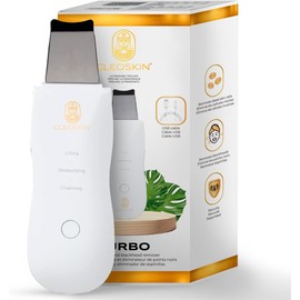 CLEOSKIN. Espátula Peeling Ultrasónico. Exfoliación, depurador facial de poros. Incluye 2 fundas de silicona para limpieza facial. Skin scrubber, elimina células muertas de la piel, skincare, belleza.