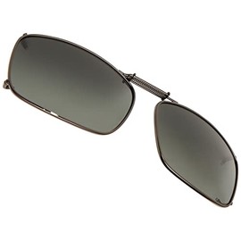 Dioptics Solar Shield 15 REC Clip On Sunglasses Polarized Rectangular, Gunmetal, 56 mm