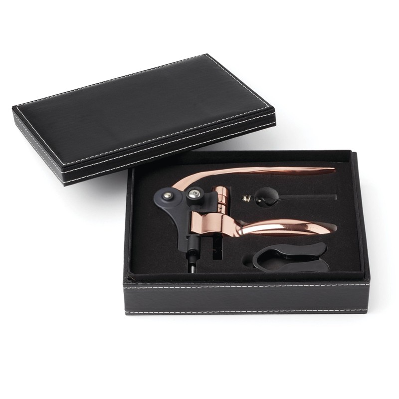 Cambridge Copper Wine Opener With Black Leather Case, 1 Count,