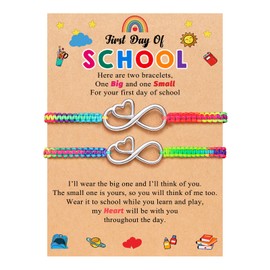 ORISPRE Back to School Bracelet Mommy and Me 1st First Day of School Mom Mother and Daughter Bracelets Separation Anxiety Gifts for Girls
