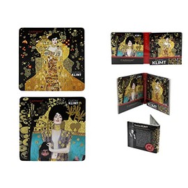 CARMANI - Square cork underlay set of 2 cork mats / coasters decorated with various paintings by Gustav Klimt