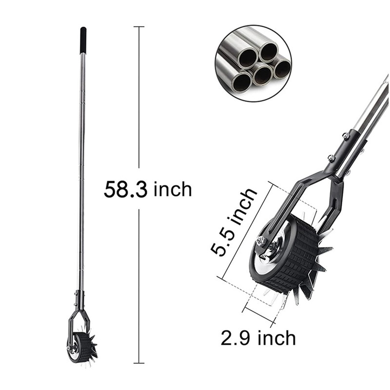 OPENROAD Wheeled Rotary Edger – Adjustable Stainless Steel Handle, Cushioned