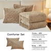 Joyreap 3-Piece Fluffy Faux Fur Sherpa Comforter Set Coffee, Queen