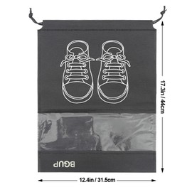 BGUP 3 Pack Shoe Bags for Travel, 17" x 12" Travel Shoe Bags for Packing with Clear Window