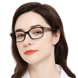 MARE AZZURO Lightweight Reading Glasses +4.00 Women Retro Rectangle Readers 1.0 1.25 1.5 1.75 2.0 2.25 2.5 2.75 3.0 3.5 4.0 5.0 6.0 (Black, 4.00)