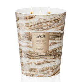 M&SENSE EspressHotFudge Scented Candles for Home, 3-Wick Highly Scented Jar Candles, Extra Large Candle 35 Oz 150 Hours Long Lasting Burning, Relaxing Aromatherapy Candle for Stress Relief, Meditation