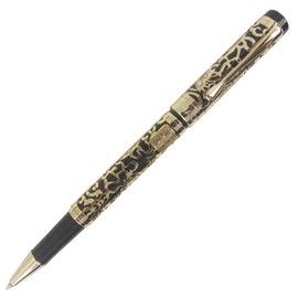 Abcsea Golden Chinese Dragon Embossed Rollerball Pen - Black