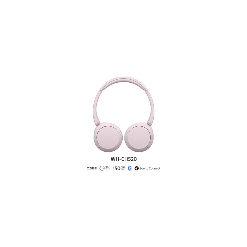 Audífonos Inalámbricos de Diadema Sony Color Rosa Modelo - WH-CH520-ROSA