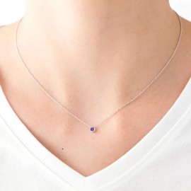 Jewelry Shop M bd0001 Birthstone Necklace, Color Stone, Necklace, Hypoallergenic, Simple Accessory, Made in Japan