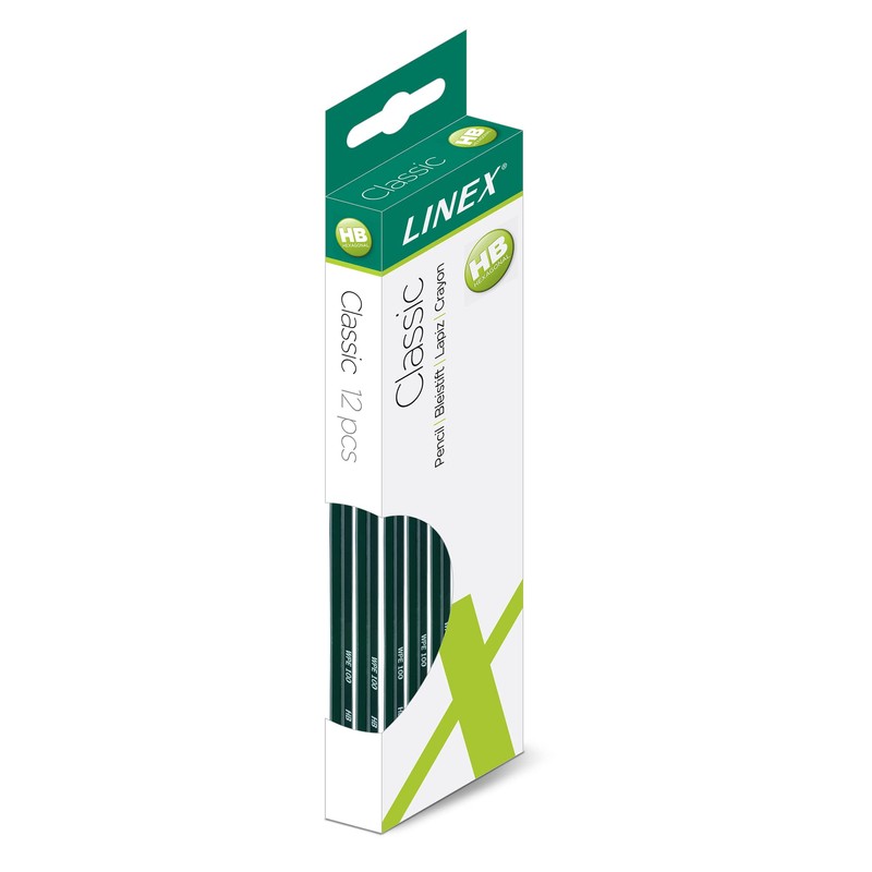Linex Classic HB WP100 Pencils Pack of 12 Green