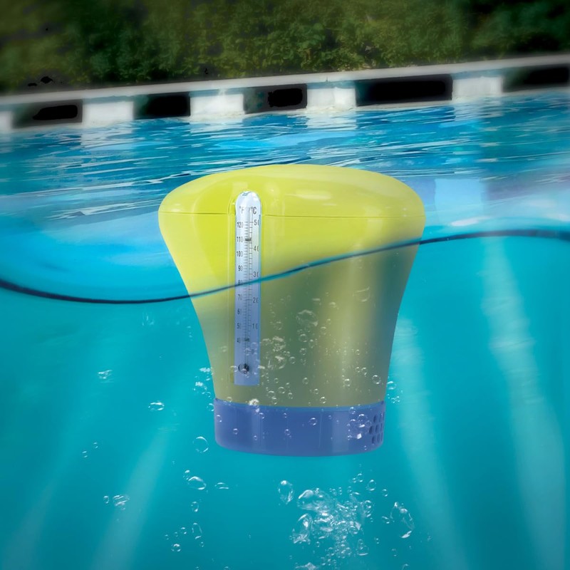Pool Dosing Float with Thermometer Light Green Large Chlorine Dispenser