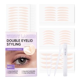 640-Pcs Invisible Double Eyelid Tapes: Lifter Strips, Natural, Waterproof, Long-Lasting, Droopy Eeyelids, Wendy Lashes