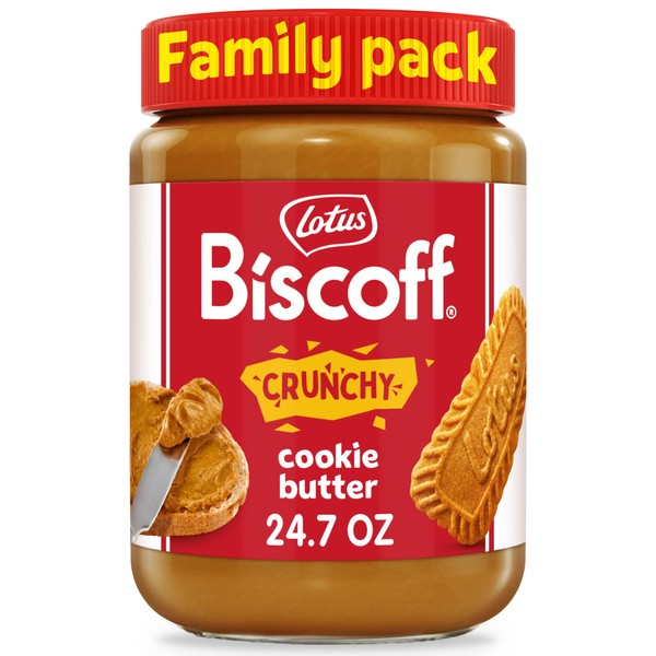 Lotus Biscoff Cookie Butter Spread, Crunchy, non GMO + Vegan,