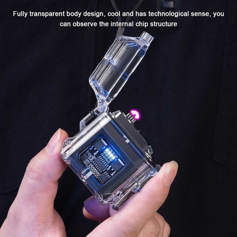 Electric Lighter Double Arc Electronic Pulse Lighter Windproof & Waterproof
