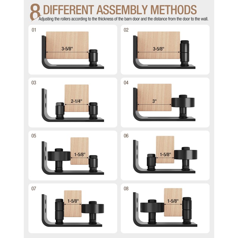 WINSOON Sliding Barn Door Floor Guide Wall Mounted Hardware for
