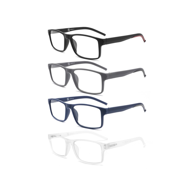MODFANS Reading Glasses Men Readers 4 Pack,Blue Light Blocking Reding