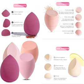 Set de 11 Esponjas para Maquillaje, Beauty Blenders y Aplicadores Mini para Polvo Facial y Base Líquida (Rosa-02)