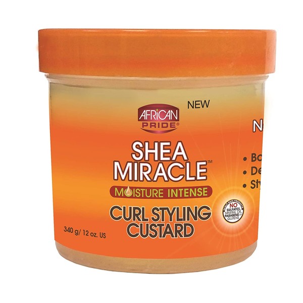 African Pride Shea Butter Miracle Moisture Intense Curl Styling Custard 12 oz (Pack of 3)