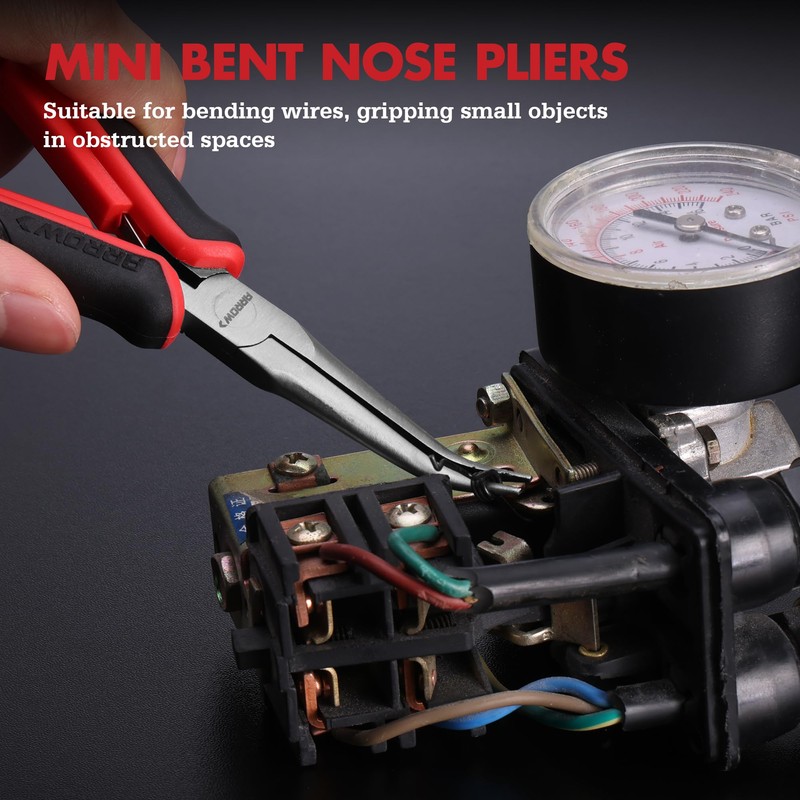 ARROW 2-Piece 6" Needle Nose Pliers Set, Mini Long Nose