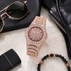 Gold-Tone Crystal-Style Watch for Men – Quartz Date Timepiece for
