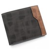 Tecerrity Men's Slim Leather Wallet, 4 Card Holders, Zipper Pocket,