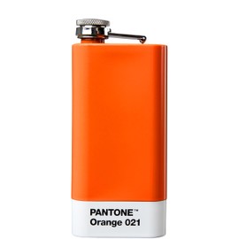 PANTONE Hip Flask Stainless Steel with Screw Cap 150ml in Gift Box Orange 021