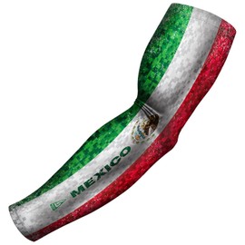 B-Driven Sports - Arm Sleeve For Men & Women - Great Gear For Athletic Training, Crossfit Football, Baseball, & Basketball - Mexican Flag XL
