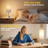 Aooshine Touch Lamps, Table Lamps with White Shade, Silver Base(Bulb