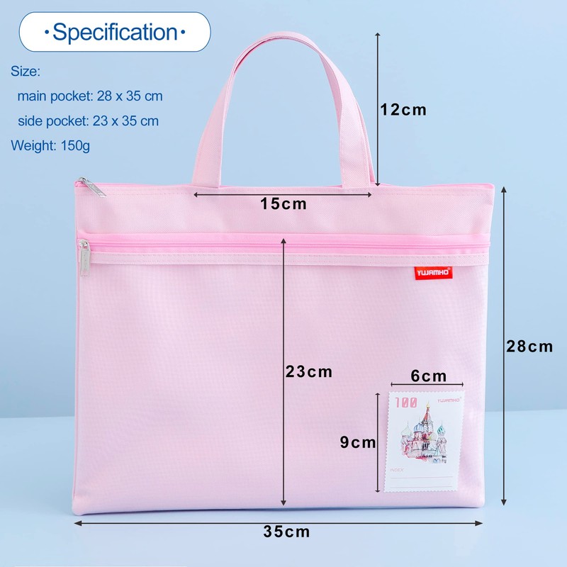 A4 Document Bag Zip Bag Nylon Mesh Bag Waterproof Double