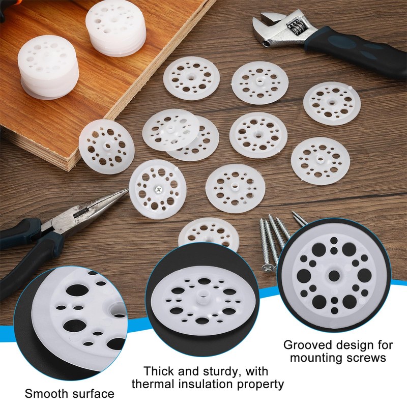 PATIKIL 46mm Plastic Washers, 200 Sets Plastic Insulation Washers Foam